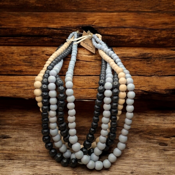 Holiday Trading Co. | Multi Strand Beaded Wooden Necklace - Picture 1 of 4